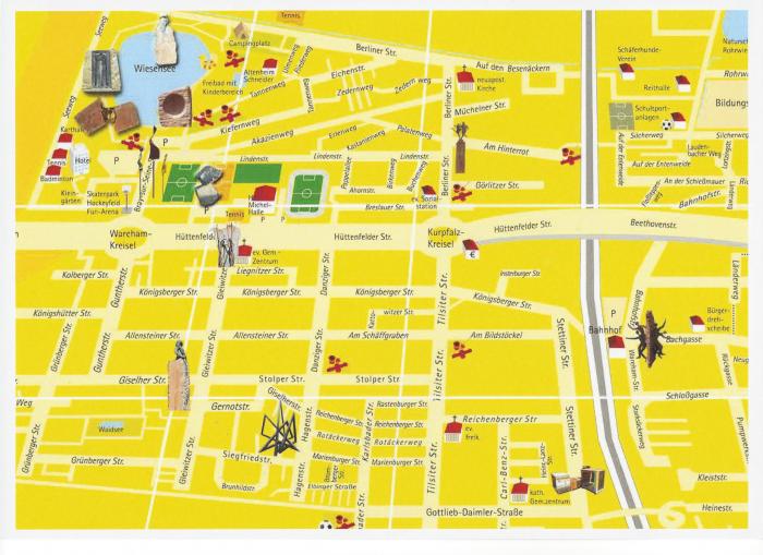 Die Standorte Hemsbach West im Stadtplan